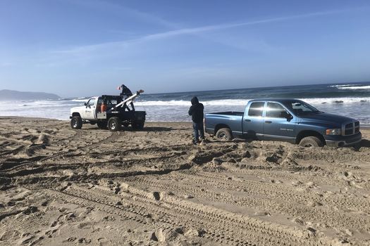 Towing-in-Haystack Rock-Oregon